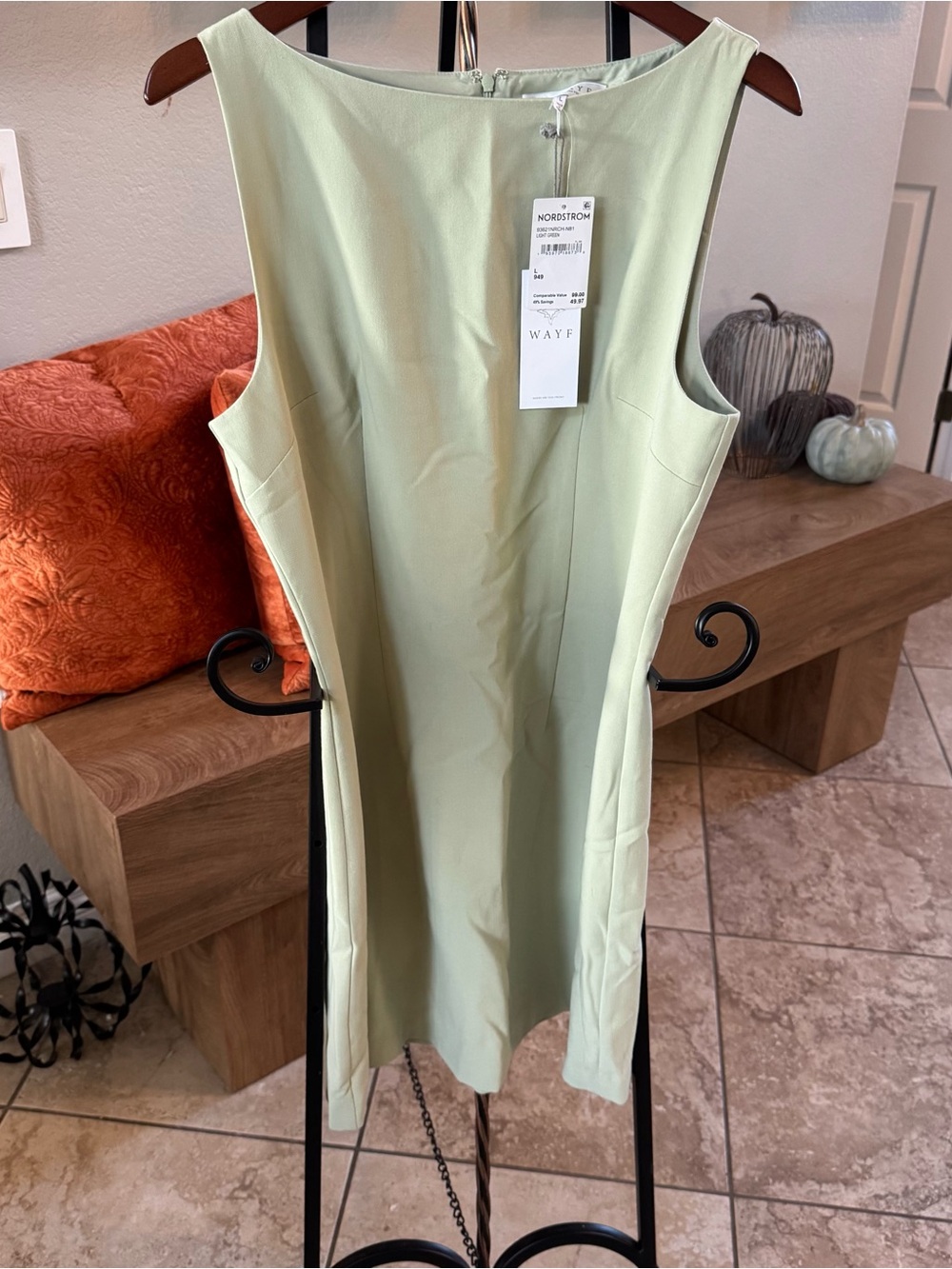 Wayf Mint Green Sleeveless Sheath Dress